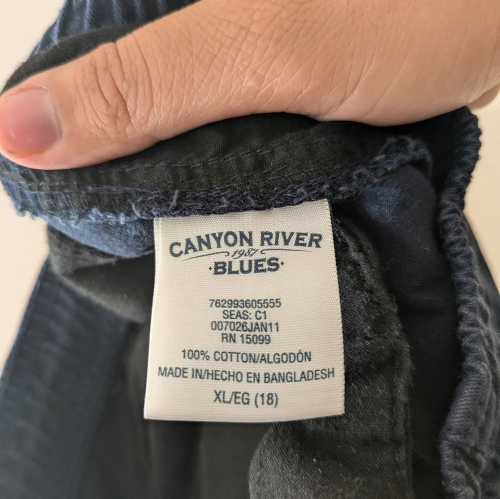 Vintage Canyon River Blues Navy Cotton Cargo Pants Women's size XL - Picture 8 of 8